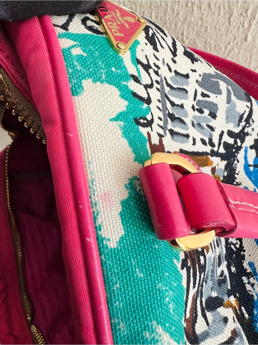 Prada Canapa Stampata Venez Shoulder Bag - Picture 11 of 14